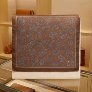 Yves Saint Laurent Dark Brown Paisley VTG 100% Silk Made in Italy Handkerchief